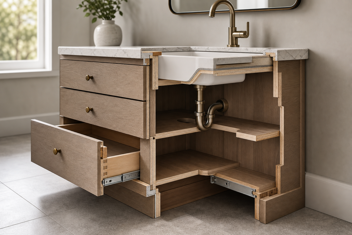 a bathroom vanity actually includes
