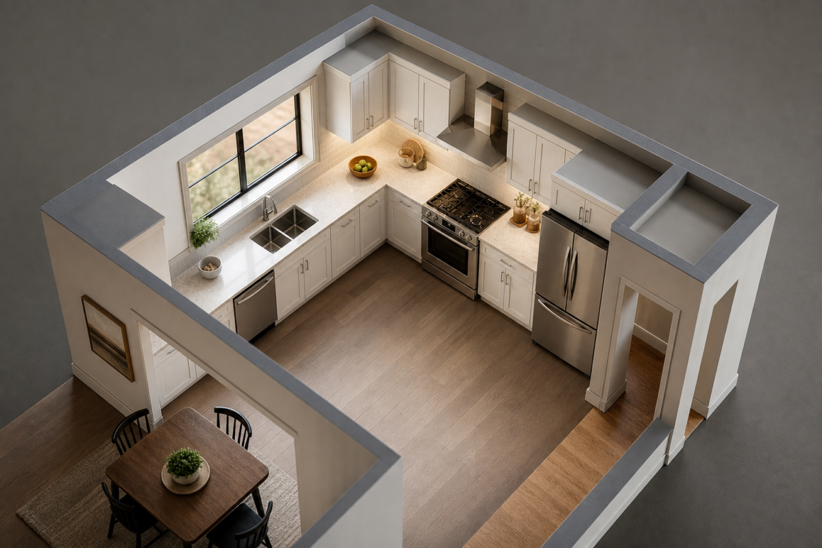 The kitchen work triangle rule - kitchen layout