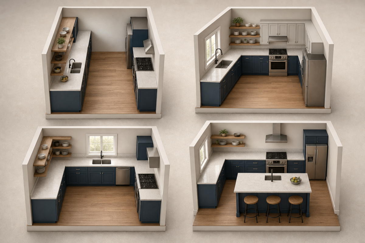 Load ratings, brackets, and stud requirements - open shelving vs cabinets
