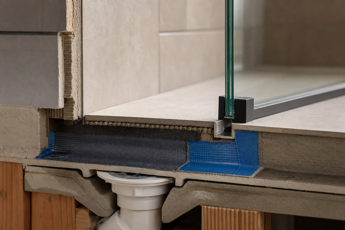 Cost breakdown: pan, waterproofing, glass, and plumbing - walk-in shower cost