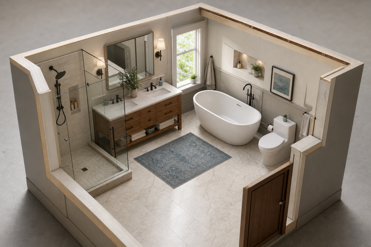 are the best bathroom layout ideas by size