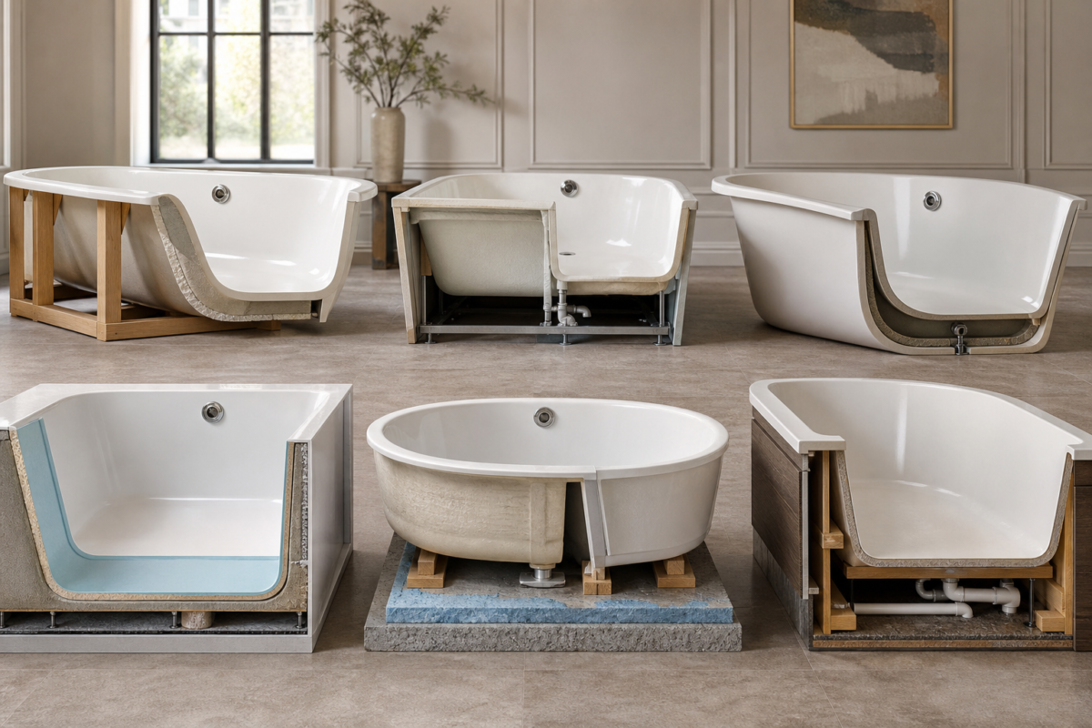 are the main bathtub types