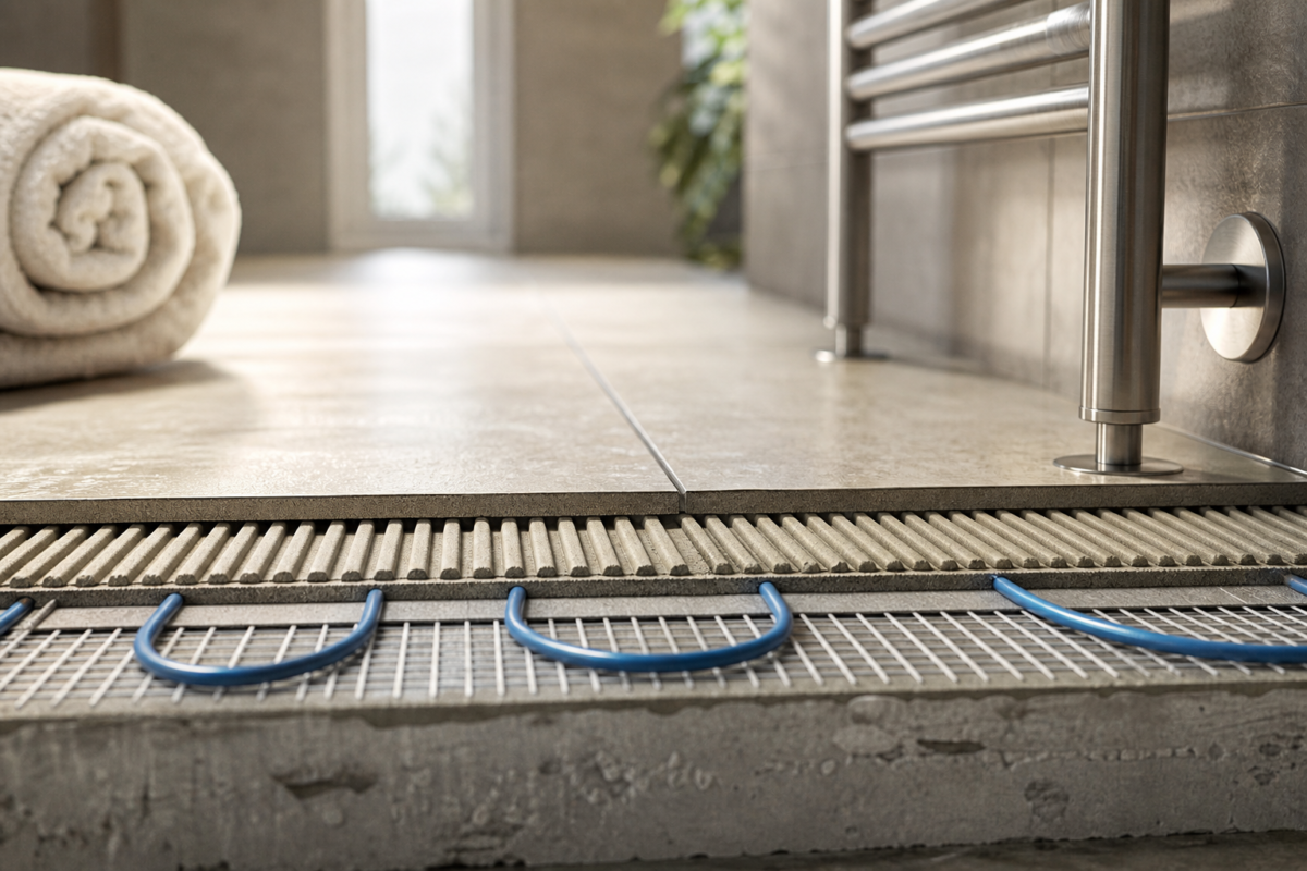 Radiant heated floors and towel warmers - luxury bathroom upgrades
