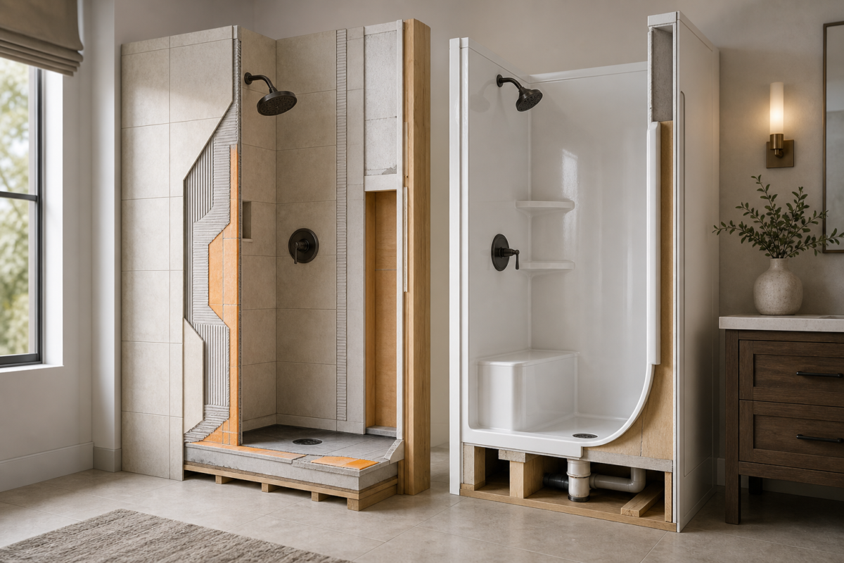 Tiled vs prefab shower: the quick answer