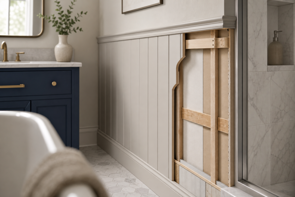 bathroom wainscoting is and why it works - bathroom wainscoting ideas